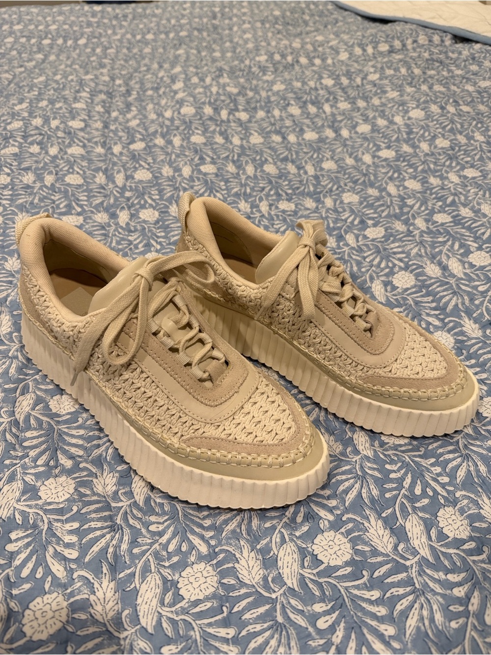 Dolce Vita Dolen Woven Platform Sneakers - Cream/Sandstone Women's Shoes - Picture 4 of 8